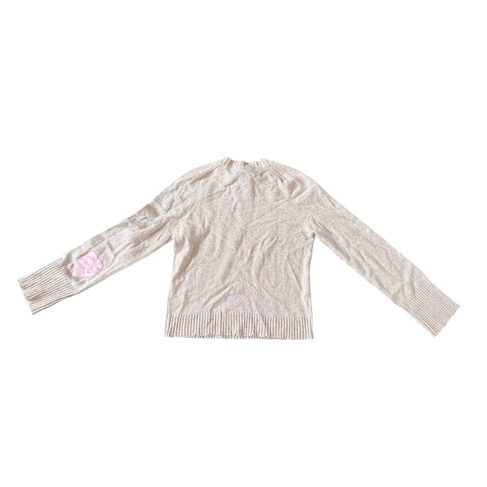 ZADIG & VOLTAIRE Women's 100% Cashmere Pink Speckled Sweater Elbow Heart Patch M - Picture 7 of 11